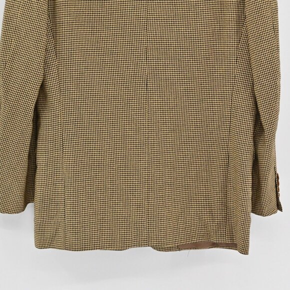 VTG 90s CANALI Blazer Mens Sz 52 Tan Houndstooth Wool Silk Blend Sports Coat - Picture 7 of 12